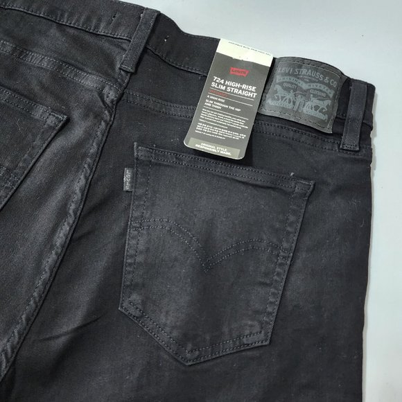 Levi’s Premium 724 Straight Jeans 33 Black NWT - Picture 5 of 9